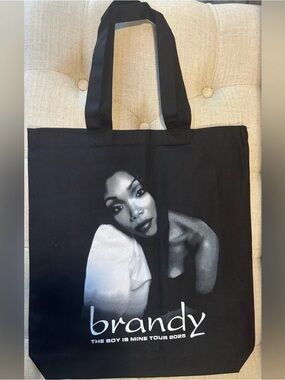 Brandy black graphic tote bag - The Boy Is Mine Tour